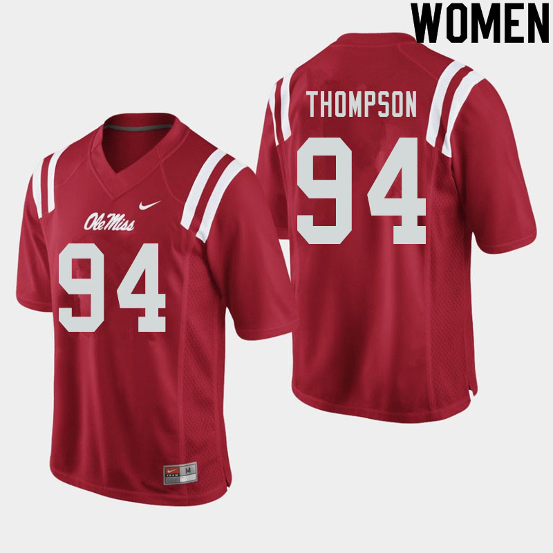 Walker Thompson Ole Miss Rebels NCAA Women's Red #94 Stitched Limited College Football Jersey FAT8058XA